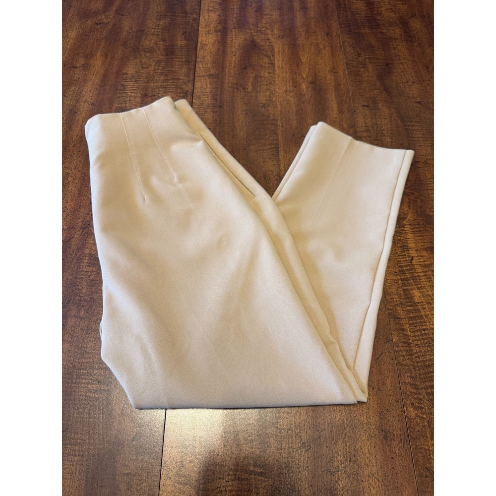 Zara Womens M Camel High Waisted Tapered Pants Stretch Trousers 1478/232